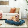 Raised Dog Couch with Comfortable Cushion, Pine Wood Legs, Foot Pads, for Large-Sized Dogs Indoor Use, Dark Blue