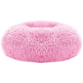Pet Dog Bed Soft Warm Fleece Puppy Cat Bed Dog Cozy Nest Sofa Bed Cushion L Size (Option: Pink-L)